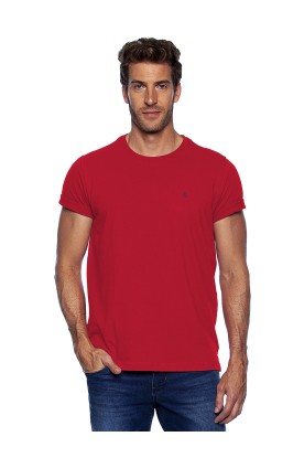 Camiseta Casual Basica Vermelho Groselha